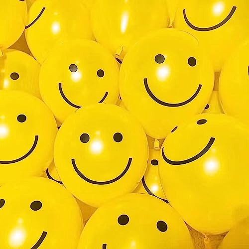 Premium Luftballons, Helium Ballons, Emoji-Ballon, aus natürlichen Rohstoffen hergestellt, Geburtstag Party Kindergeburtstag Happy Birthday Dekoration, gelb 12 Zoll von RAPECOTT