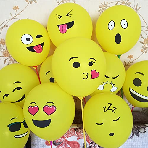 Premium Luftballons Helium Ballons Helium Luftballons Emoji-Ballon, aus natürlichen Rohstoffen hergestellt, Geburtstag Party Kindergeburtstag Happy Birthday Dekoration, gelb von RAPECOTT