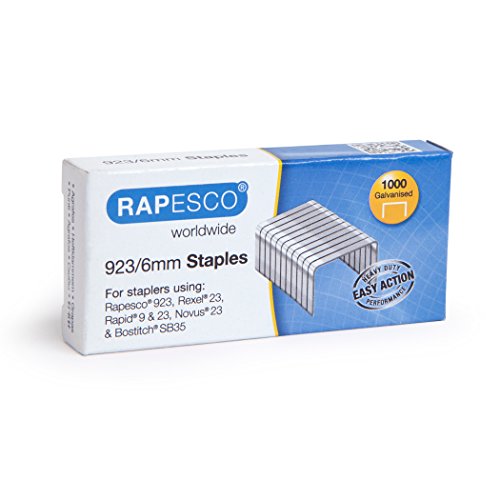 Rapesco 1235 923/6 mm, Typ 23 verzinkte Heftklammern, 1000 Stück von Rapesco