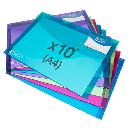 Rapesco 1681 Dokumentenmappe mit Ausweishülle, A4+, leuchtende Transparente Farben, 10 Stück, unterschiedliche Farben Rapesco 1681 Dokumentenmappe mit Ausweishülle, A4+, leuchtende Transparente Farben, 10 Stück, unterschiedliche Farben von Rapesco