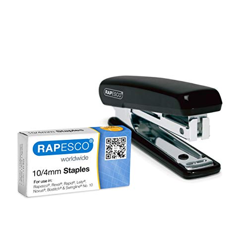 Rapesco PSE000AS Taschenheftgerät mit 1000 x 10/4mm Heftklammern, 12 Blatt Heftleistung, zufällig ausgewählte Farben von Rapesco