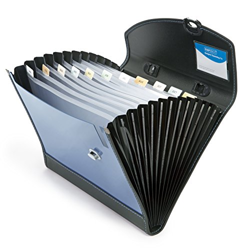 Rapesco 0681 13-Teiliger Business Fächermappe mit Griff, A4+, Blau von Rapesco