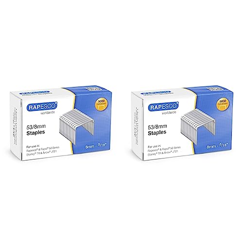 Rapesco 0750 53/8mm verzinkte Tackerklammern, 5000 Stück (Packung mit 2) von Rapesco