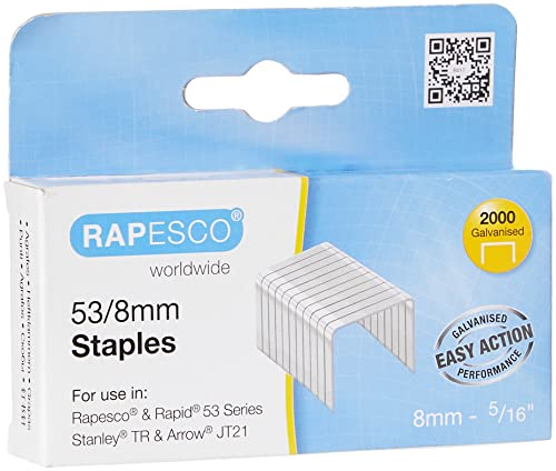 Rapesco 0752 53/8mm verzinkte Heftklammern, 2000 Stück von Rapesco