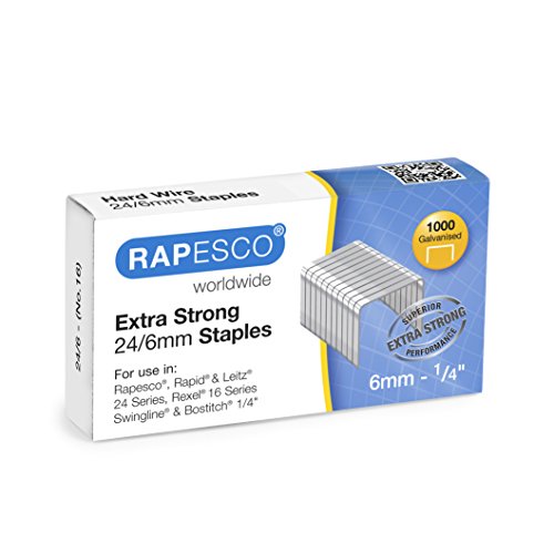 Rapesco 1164 24/6mm Extra Strong Heftklammern, 1.000 Stück von Rapesco