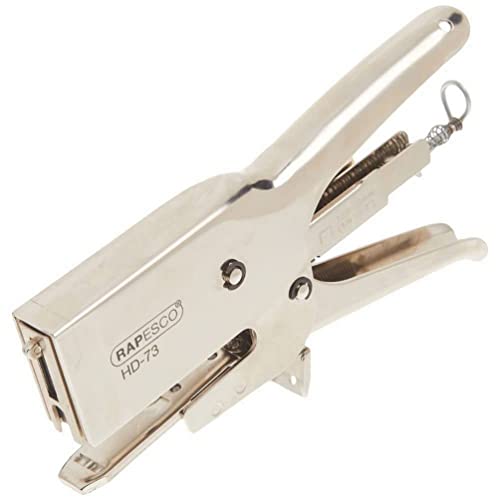 Rapesco 1169 HD-73 Hochleistungs Heftzange, verwendet Typ 73/6-12mm Heftklammern, Silber von Rapesco
