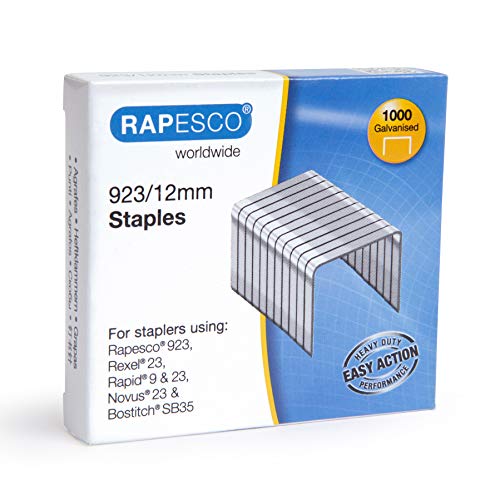 Rapesco 1238 923/12mm, Typ 23 verzinkte Heftklammern, 1000 Stück Rapesco 1238 923/12mm, Typ 23 verzinkte Heftklammern, 1000 Stück von Rapesco