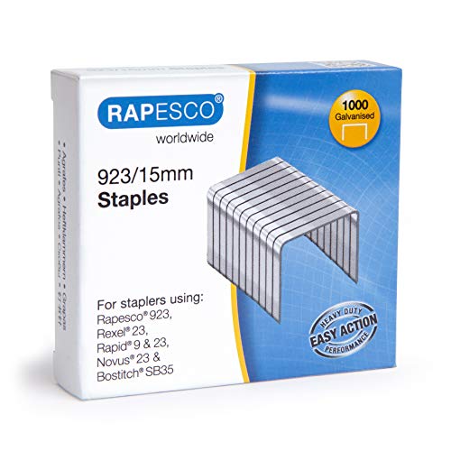 Rapesco 1239 923/15mm, Typ 23 verzinkte Heftklammern, 1000 Stück Rapesco 1239 923/15mm, Typ 23 verzinkte Heftklammern, 1000 Stück von Rapesco