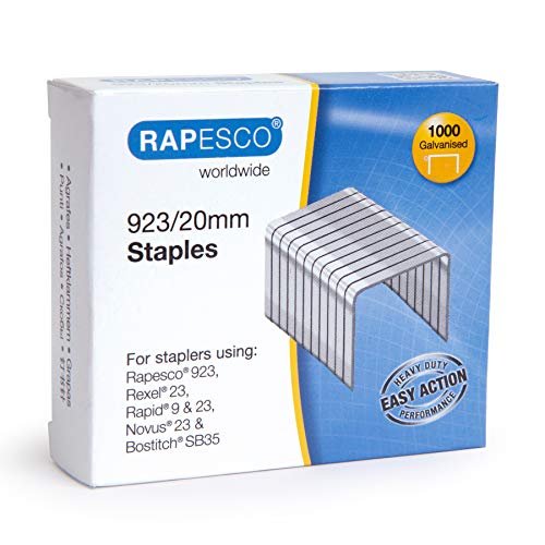 Rapesco 1241 923/20mm, Typ 23 verzinkte Heftklammern, 1000 Stück Rapesco 1241 923/20mm, Typ 23 verzinkte Heftklammern, 1000 Stück von Rapesco