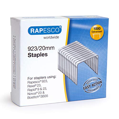 Rapesco 1241 923/20mm, Typ 23 verzinkte Heftklammern, 1000 Stück von Rapesco
