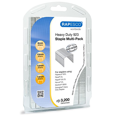 Rapesco 1246 923 verzinkte Heftklammern-Multipack: 8mm, 10mm, 12mm und 13mm, 3200 Stück von Rapesco