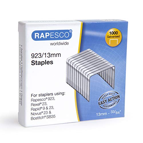 Rapesco 1484 923/13mm verzinkte Heftklammern, 1000 Stück von Rapesco