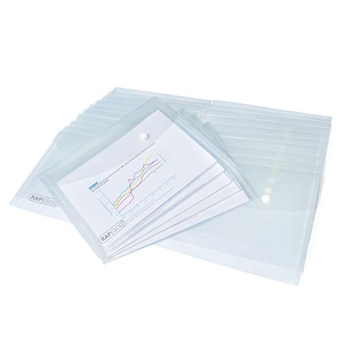 Rapesco 1500 Dokumentenmappe mit Druckknopf, A5, Transparent, 25 Stück Rapesco 1500 Dokumentenmappe mit Druckknopf, A5, Transparent, 25 Stück von Rapesco