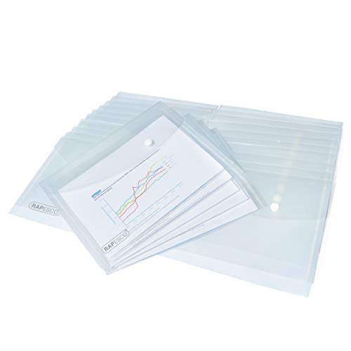 Rapesco 1501 Dokumentenmappe mit Druckknopf, A5, Transparent, 50 Stück Rapesco 1501 Dokumentenmappe mit Druckknopf, A5, Transparent, 50 Stück von Rapesco