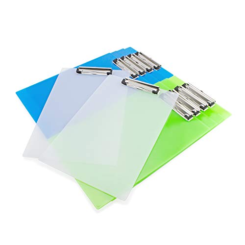 Rapesco 1519 mattes Transparentes Klemmbrett, A4+/Foolscap, Sortierte Farben, 10 Stück von Rapesco