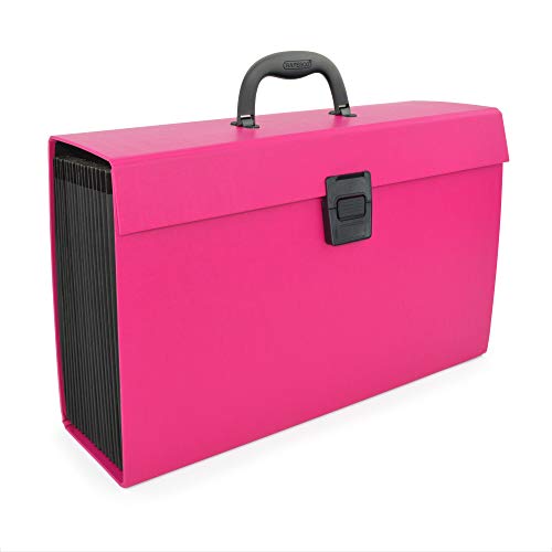 Rapesco 1554 Fächermappe Aktentasche 19 Fach Dokumentenbox, A4+, Fuchsia von Rapesco