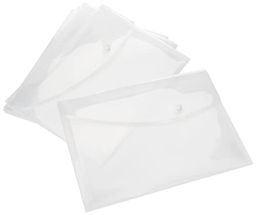 Rapesco 1588 Dokumentmappen mit Druckknopf-Verschluß, A5, Transparent, 5 Stück von Rapesco