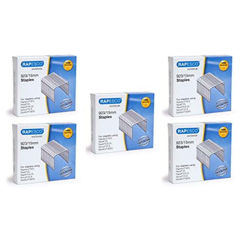 Rapesco Heftklammern, verzinkt, 923/15 mm, Typ 23, 5 Packungen mit je 1000 Stück Rapesco Heftklammern, verzinkt, 923/15 mm, Typ 23, 5 Packungen mit je 1000 Stück von Rapesco