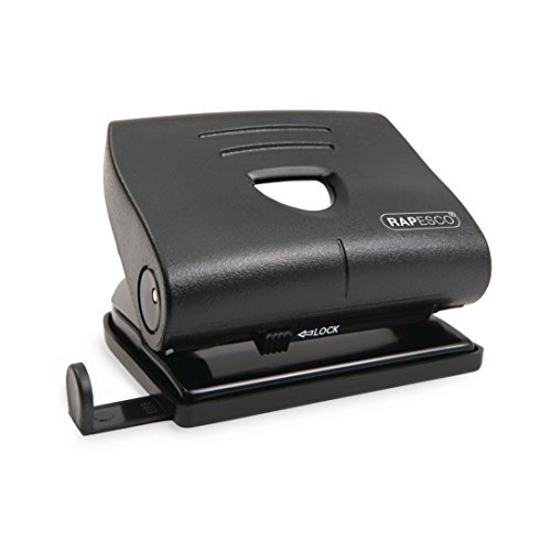 Rapesco PF8700B1 820-P 2-fach Locher mit Antibakteriellem Schutz, 22 Blatt Kapazität, Schwarz von Rapesco