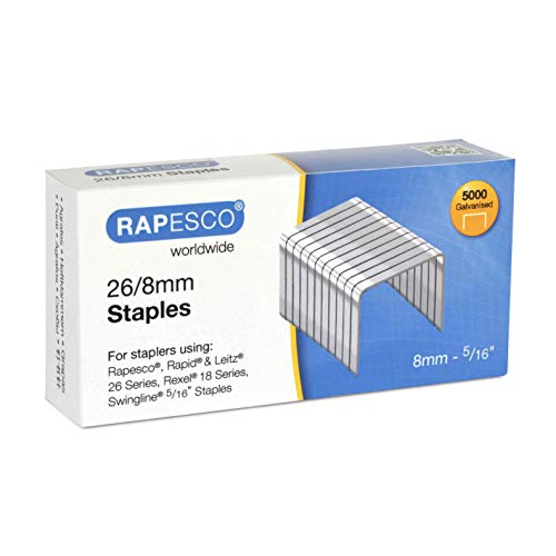 Rapesco S11880Z3 26/8mm verzinkte Heftklammern, 5000 Stück von Rapesco