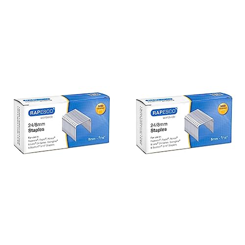 Rapesco S24807Z3 24/8mm verzinkte Heftklammern, 5.000 Stück (Packung mit 2) von Rapesco