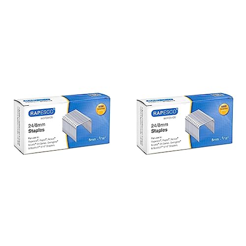 Rapesco S24807Z3 24/8mm verzinkte Heftklammern, 5.000 Stück (Packung mit 2) von Rapesco