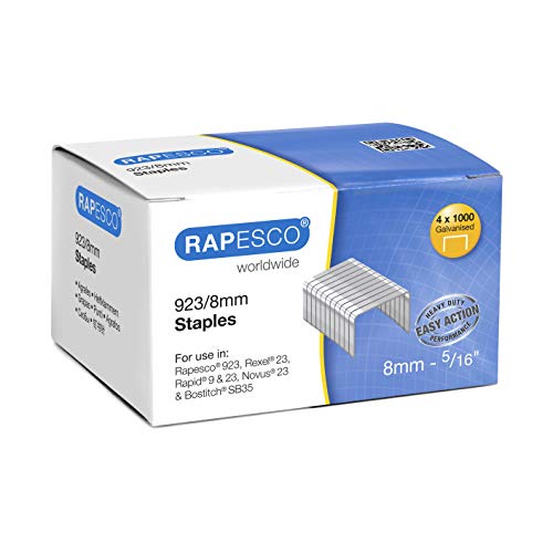 Rapesco S92308Z3 923/8mm verzinkte Heftklammern, 4.000 Stück von RAPESCO