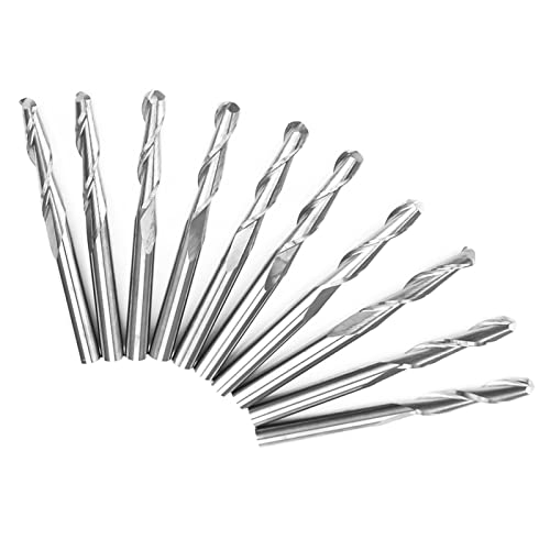 10 Pcs Doppelflöte 3.175 17 Mm Carbid -Nasen -Endmühlen Zum Schneiden und Gravieren von Kupfer, Aluminium und Kunststoffen - Hohe Härte, Verschleißresistente, Effiziente Leistung von RASTKY