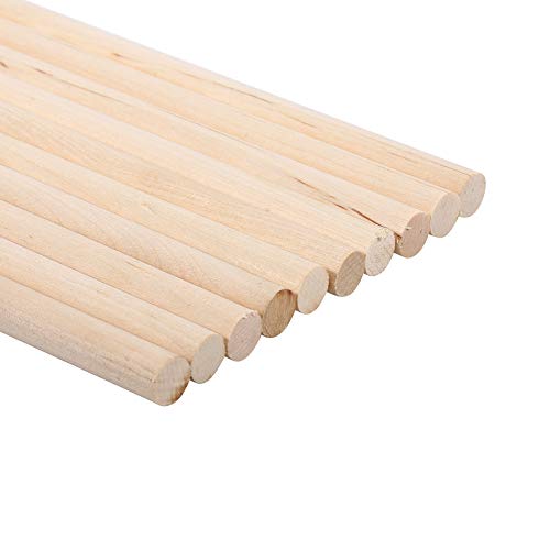 10pcs Holzhandwerksstöcke - Premium -Qualitätsdübel für Kunsthandwerksprojekte, für Modellbuilding und Szenendekoration (10 mm*30 cm) von RASTKY