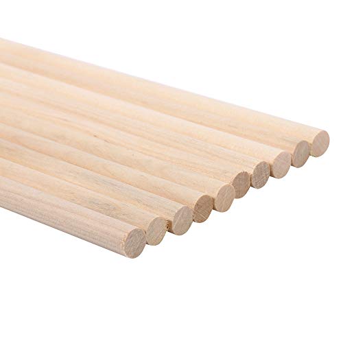 10pcs Holzhandwerksstöcke - Premium -Qualitätsdübel für Kunsthandwerksprojekte, für Modellbuilding und Szenendekoration (8mm*30 cm) von RASTKY