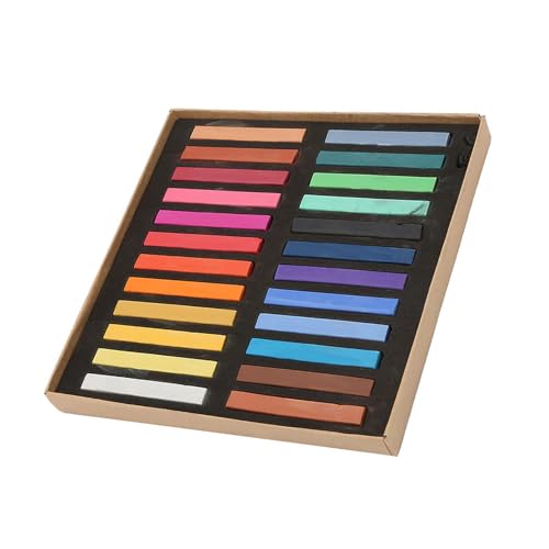 Bunte Kreidestift für eine weiche Farbschmierung - 24 Stücke Farben für Pastellfarben, Skizzen - Ideal zum Färben von Einweg-Haaren (24 Farben) von RASTKY