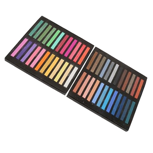 Bunte Kreidestift für eine weiche Farbschmierung - 24 Stücke Farben für Pastellfarben, Skizzen - Ideal zum Färben von Einweg-Haaren (48 Farben) von RASTKY