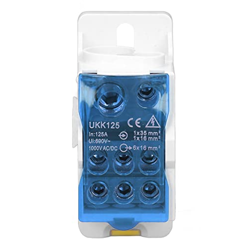 Din Junction Box mit elektrischen Klemmen, feuerfest, für die Stromverteilung, 690 V, 125 A, PA66 Mitis/Fantasy-Material, Indatant für industrielle Anwendungen (BLUE) von RASTKY