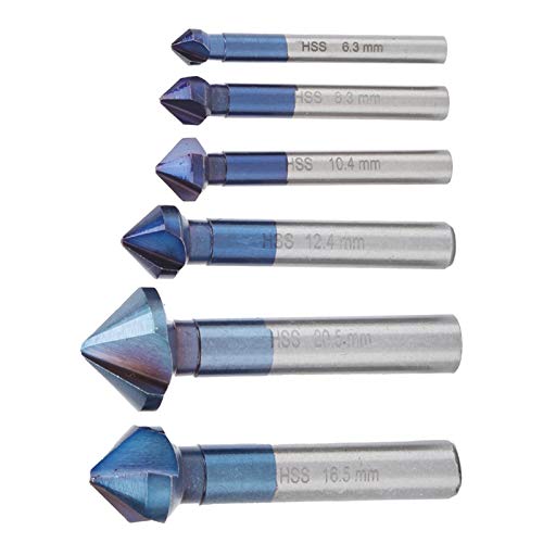 RASTKY Kammernende Mühlenschneiderbohrmaschine - 6pcs Abkämpfer -Tooldeburing und Countersink Wolfram Stahlschaltern Bohrer Bit Set RASTKY Kammernende Mühlenschneiderbohrmaschine - 6pcs Abkämpfer -Tooldeburing und Countersink Wolfram Stahlschaltern Bohrer Bit Set von RASTKY