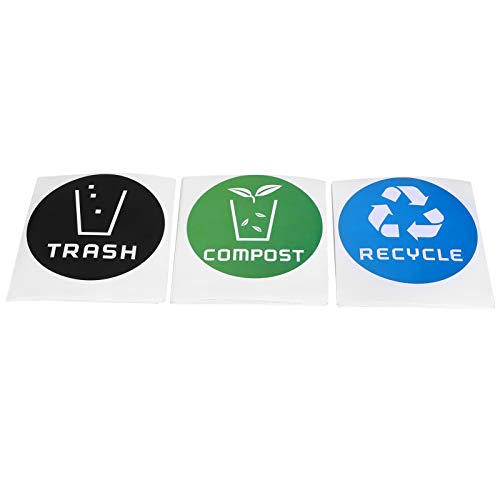 RASTKY Recycle Aufkleber 60pcs/Set Round Recycle Müllkompostaufkleber Aufkleber Decaltrash Dosen Müllbehälter Müllabziehal von RASTKY