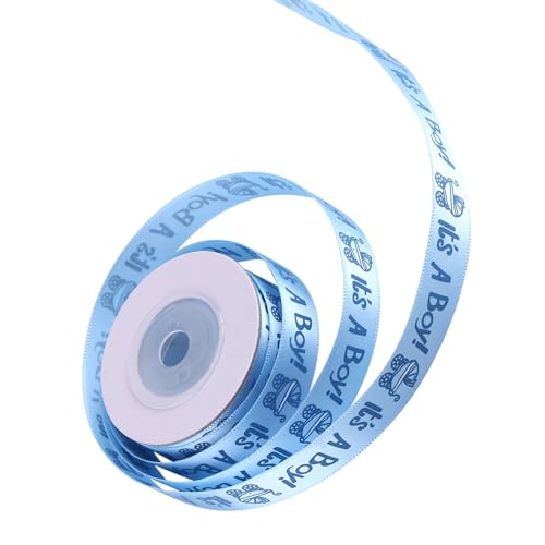 Schleifenband für Babyparty, Polyesterband, Rosa, Blau, für Haarbindungen, Kuchendekoration, 10 Yards/Rolle für die Taufe (#1) von RASTKY