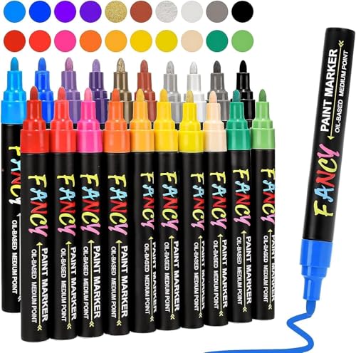 Acrylstifte für Steine Wasserfest, 20 Farben 3mm Steine Bemalen Acrylstifte Permanent Marker Stifte Acrylstifte für Leinwand Marker Stifte für Keramik/Steine/DIY Fotoalbum/Papier/Glas Acrylstifte für Steine Wasserfest, 20 Farben 3mm Steine Bemalen Acrylstifte Permanent Marker Stifte Acrylstifte für Leinwand Marker Stifte für Keramik/Steine/DIY Fotoalbum/Papier/Glas von RATEL
