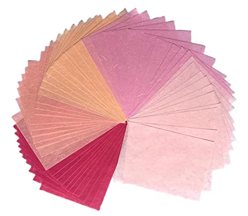 50 Blatt A4 Naturfaser, Maulbeerbaum, Maulbeerbaum, Maulbeerpapier, Kunst, Washi-Papier, Design, Handwerk, Kunst, Origami, Lieferanten, Kartenherstellung, DIY Handwerk (Hochzeitston, A4) von RATREE 888