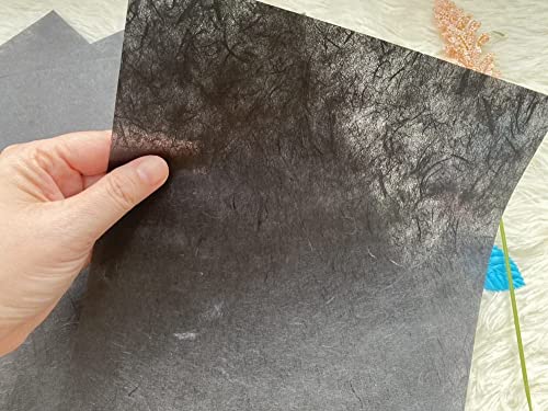 50 Blatt A4 Naturfaser Maulbeerbaum Maulbeere Papier Blatt Kunst Tissue Washi Papier Design Handwerk Kunst Origami Lieferanten Kartenherstellung DIY Handwerk (Schwarze Farbe) von RATREE 888