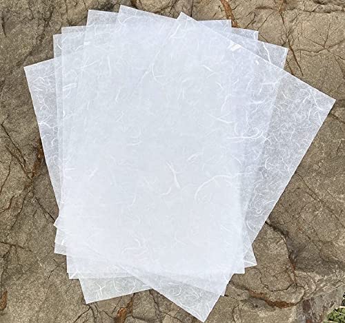 50 Blatt A4 Naturfaser Maulbeerbaum Maulbeere Papier Blatt Kunst Tissue Washi Papier Design Handwerk Kunst Origami Lieferanten Kartenherstellung DIY Handwerk (Weiße Farbe) von RATREE 888