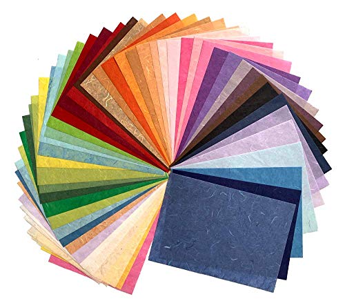 50 Blatt gemischte Farben A4 dünne Naturfaser Maulbeerpapier Blätter Kunst Tissue Washi Papier Design Handwerk Kunst Origami Lieferanten Kartenherstellung von RATREE SHOP
