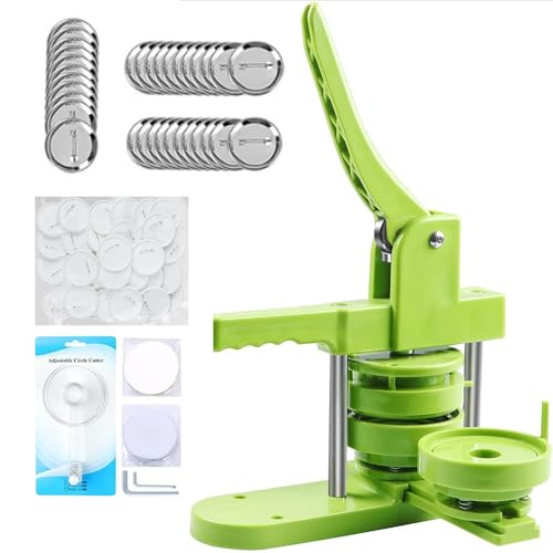 Buttonmaschine,Pin Maker,Button Maschine Set,(32mm/1.25inch),Mit 400pcs Verbrauchsmaterial,Rundschneider Und Unterlegscheibe Enthalten,Für Studenten,Kinder,Erwachsene,Diy Geschenke von RATSTONE