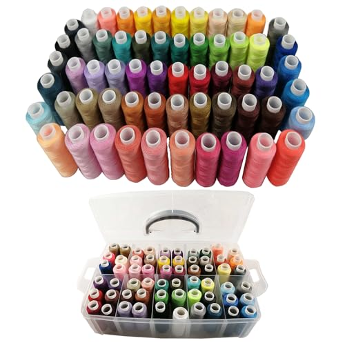 Stickgarn Set,Nähmaschinen-Stickgarn,60 Rollen à 500m Maschinenstickgarn,Mit Aufbewahrungsbox,Kompatibel Mit Den Farben Von Janome Und Robison-Anton,Für Stickereien Und Die Meisten Nähmaschinen Stickgarn Set,Nähmaschinen-Stickgarn,60 Rollen à 500m Maschinenstickgarn,Mit Aufbewahrungsbox,Kompatibel Mit Den Farben Von Janome Und Robison-Anton,Für Stickereien Und Die Meisten Nähmaschinen von RATSTONE