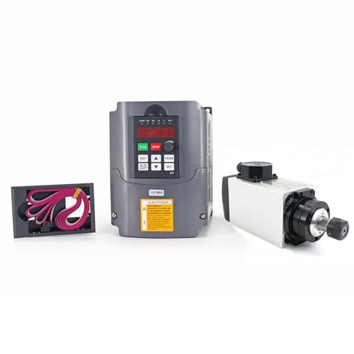 RATTMMOTOR CNC Spindelmotor, 3Kw Luftgekühlter Spindel 220V ER20 CNC Frässpindel, Fräsmotor 18000rpm und 3kW 220V VFD Frequenzumrichter mit Kabel für CNC Graviermaschine von RATTMMOTOR