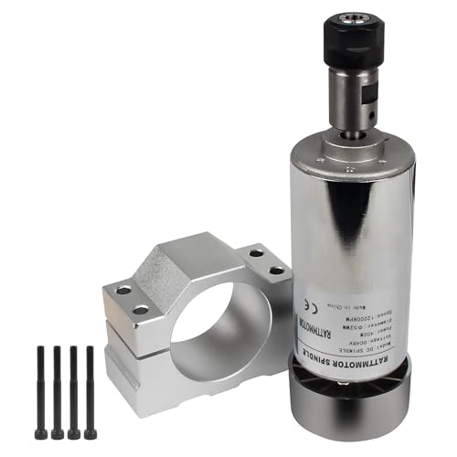 RATTMMOTOR 400W 12-48VDC CNC luftgekühlter Spindelmotor 52mm 0.4KW Spindelmotor 12000RPM 0.5NM für CNC-Fräsmaschine (ER11) von RATTMMOTOR