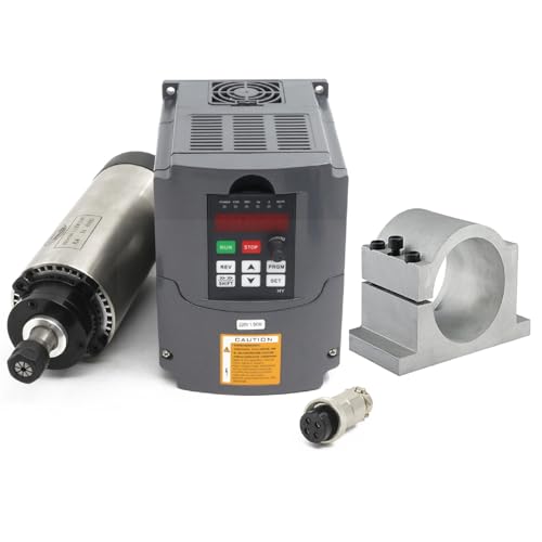 RATTMMOTOR CNC Spindel Set 1.5kW luftgekühlter Spindelmotor 220V CNC Frässpindel 9000U/min ER16 und 1.5kW 220V Frequenzantrieb VFD-Wechselrichter und 80mm Halterung für CNC Fräsmaschine RATTMMOTOR CNC Spindel Set 1.5kW luftgekühlter Spindelmotor 220V CNC Frässpindel 9000U/min ER16 und 1.5kW 220V Frequenzantrieb VFD-Wechselrichter und 80mm Halterung für CNC Fräsmaschine von RATTMMOTOR