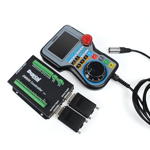 RATTMMOTOR DM800 3/4/5 Achsen Standalone CNC Motion Offline Controller mit MPG E-Stop Handrad Handsteuerung Unterstützung Ethernet, G-Code (5 Achsen) von RATTMMOTOR