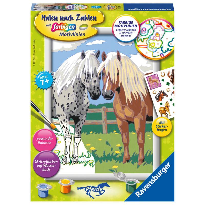 Mal-Set Malen Nach Zahlen Pferde – Glückliche Pferde Mit Sticker von Ravensburger Verlag Malen nach Zahlen