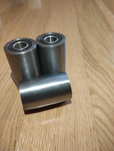 Rollen für Bandschleifmaschine, 3er Set, Streifen 75 mm, Stahl S235, poliert, verstellbar, Staublager, Bolzen- oder Schraubenmontage M12 von RAW HARDWARE
