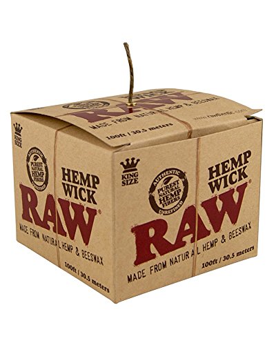 30,5 Meter RAW Hemp Wick Hanfdocht mit Bienenwachs zum gesünderen Anzünden von Bongs Joints usw von Raw Threads